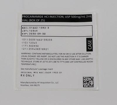51662139233 Procainamide CASE label.jpg 51662139233 Procainamide CASE label
